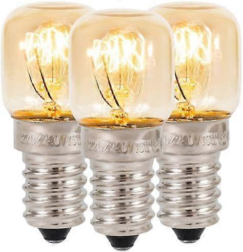 Klass Home 3 kpl:n pakkaus suolalamppuja uuniin, jääkaappiin, pieni E14 15W <300C, himmennettävät kääpiölamput uuniin, Himalajan suola