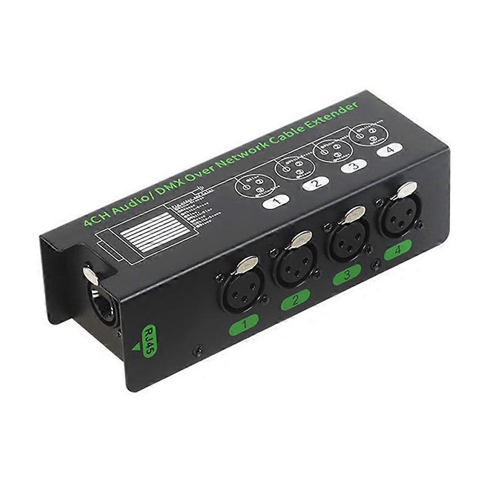 4CH 3 Pin Audio/DMX over Network Cable Extender DMX512 Network Signal Extender XLR to RJ45 Ethernet Adapter XLR-Female
