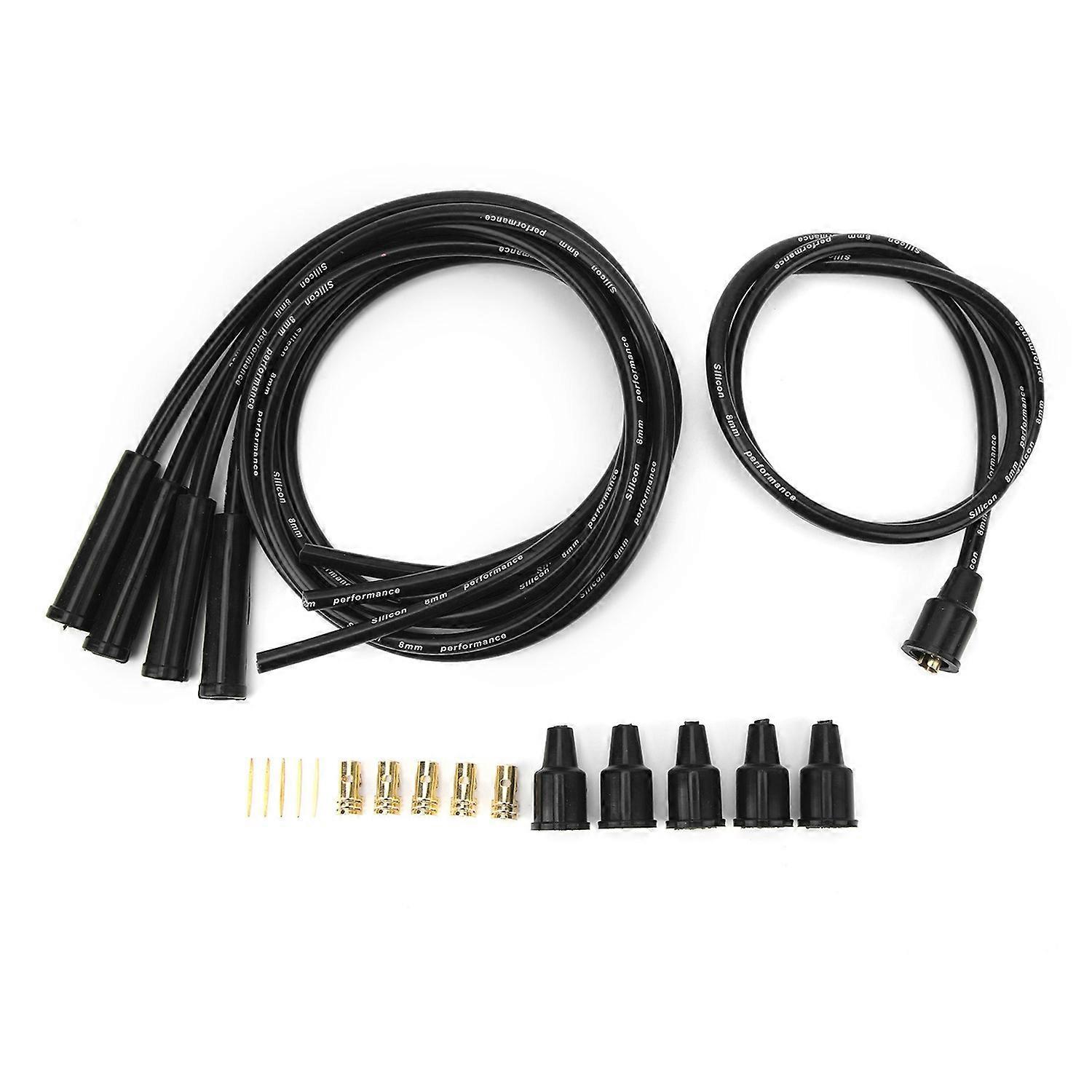 8mm Spark Plug Wire 1m Length High Efficiency Stable Ignition Spark Plug Wire Set for 4 Cylinder Cla