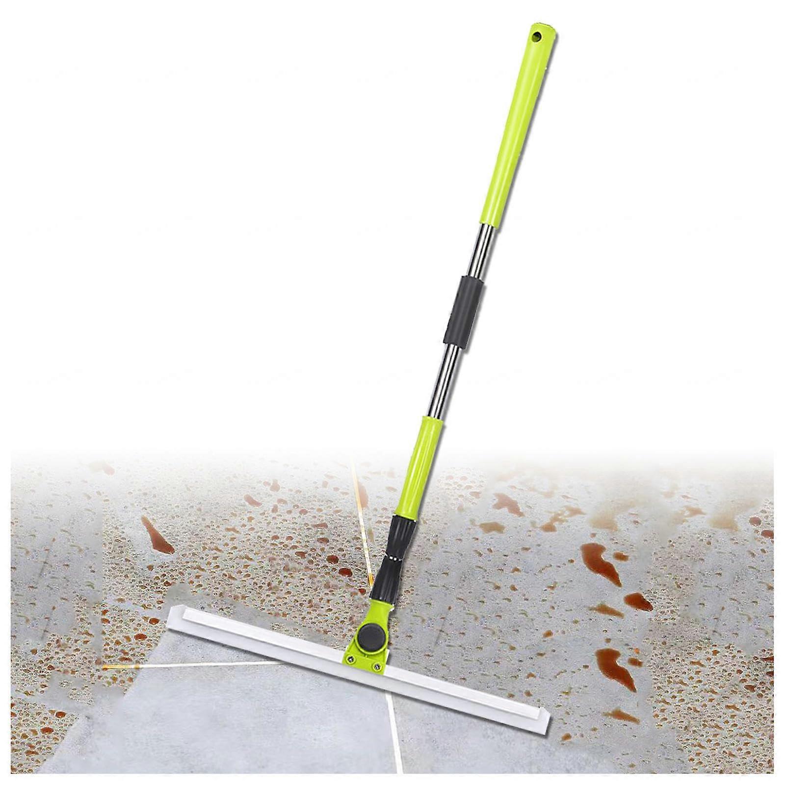 Silicone Broom for Floor Cleaning with 51in Long Handle, Magic Sweeper for Tiles, Rugs, Windows, 35×130cm
