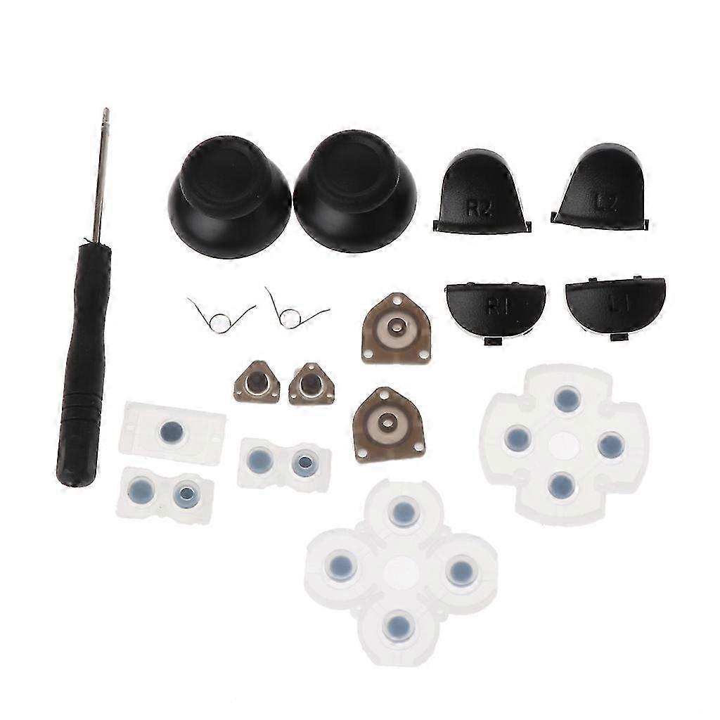 Buttons Set Replacement Trigger Button Conductive Rubber Screwdriver Parts Kits for Sony Controller Replacement