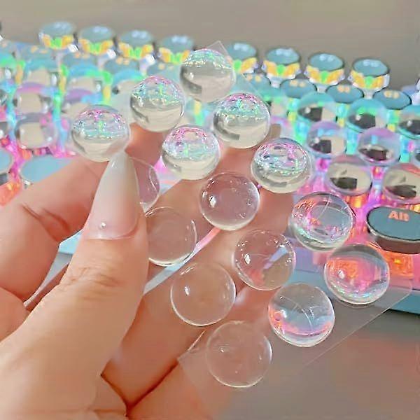 64-Piece Keyboard Protector Set for Long Nails, Clear Self-Adhesive Typing Aid with Nail Art Design, Standard Size.