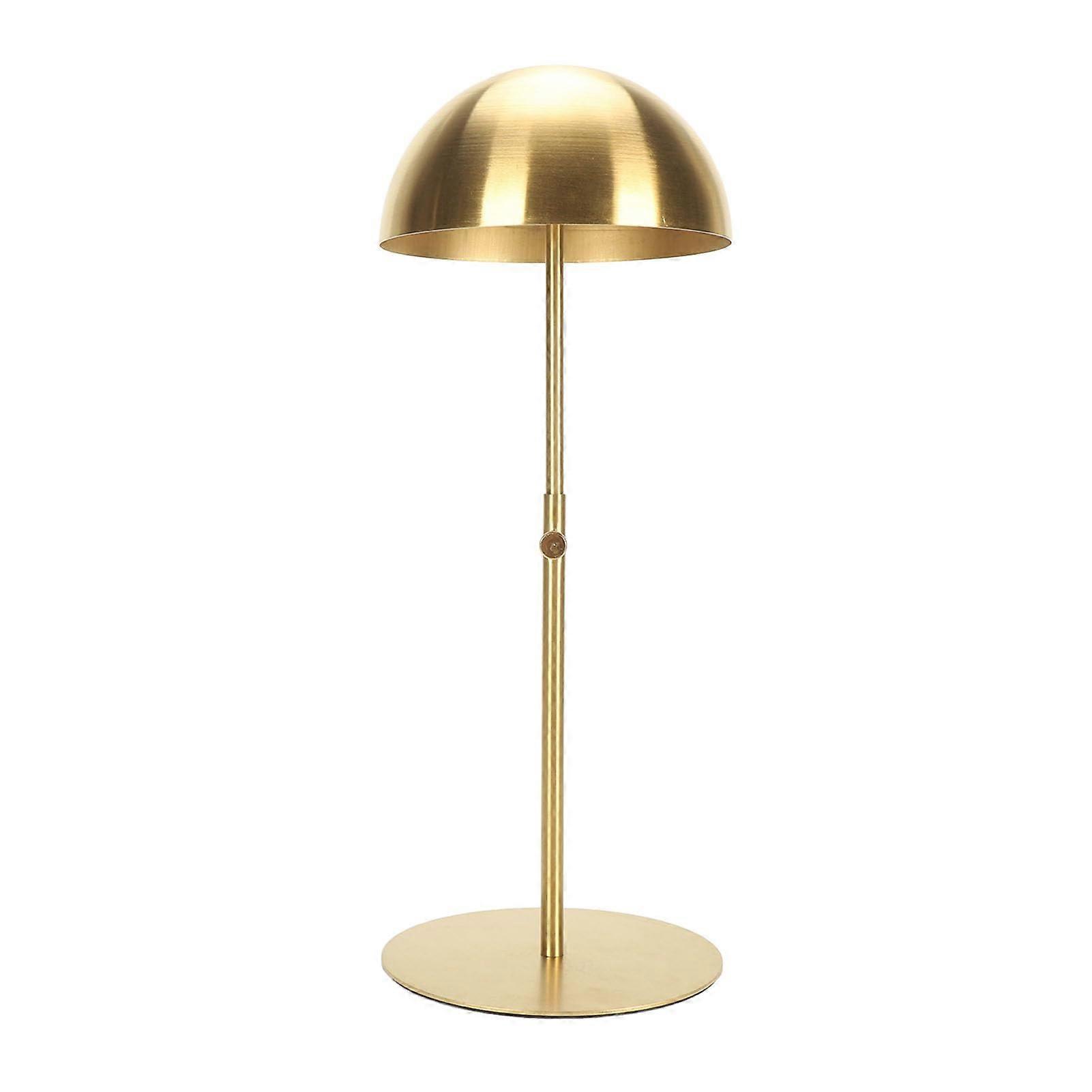 Hat Display Stand Adjustable Height Gold Metal Cap Holder Stainless Steel for Countertop