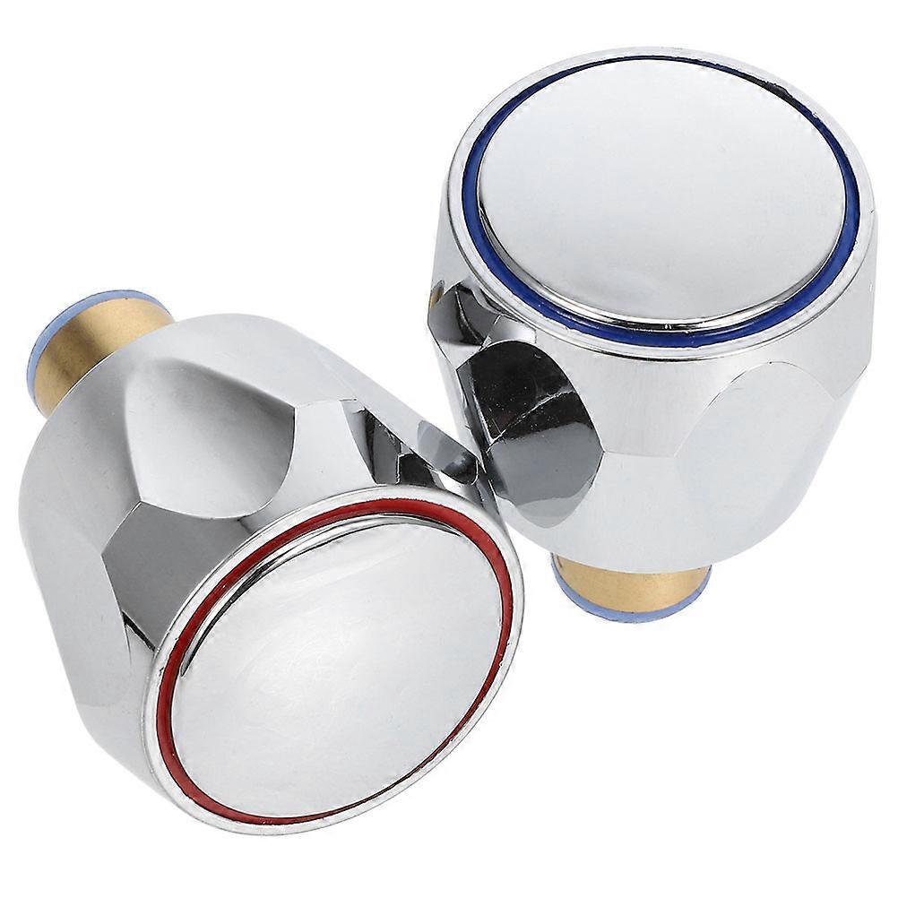 Universal Hot And Cold Faucet Valve Core Handle For Bathroom And Kitchen 2 Set Brass Material With Electroplated Design