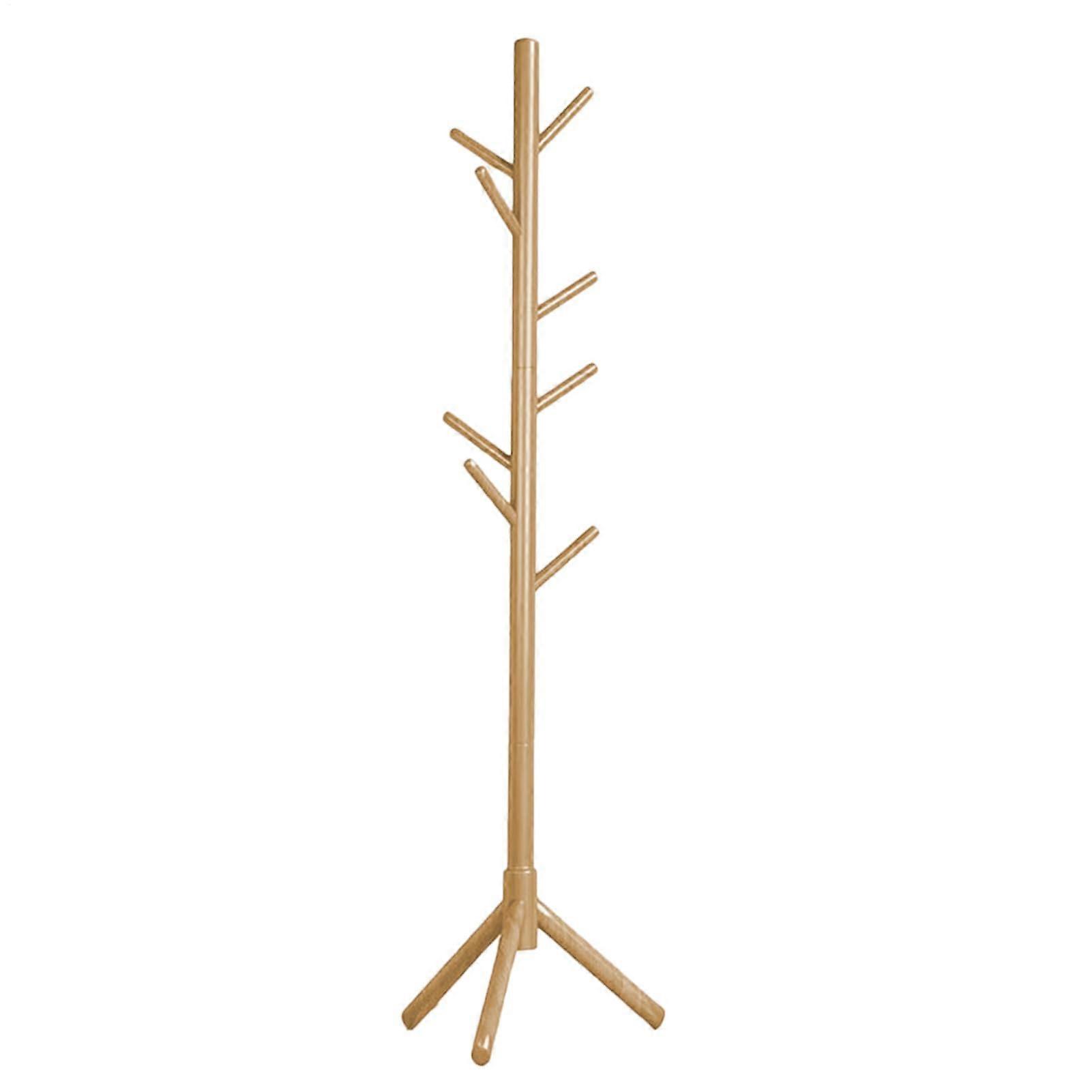 Wooden Coat Rack with 8 Hooks – Modern Tree Stand for Coats, Hats, Scarves, Bags, Entryway Storage