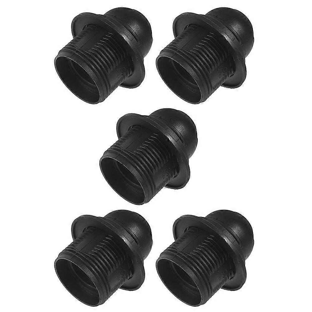 E26 Screw Lamp Holder for Lamp Use 5Pcs Flame Retardant Black Socket