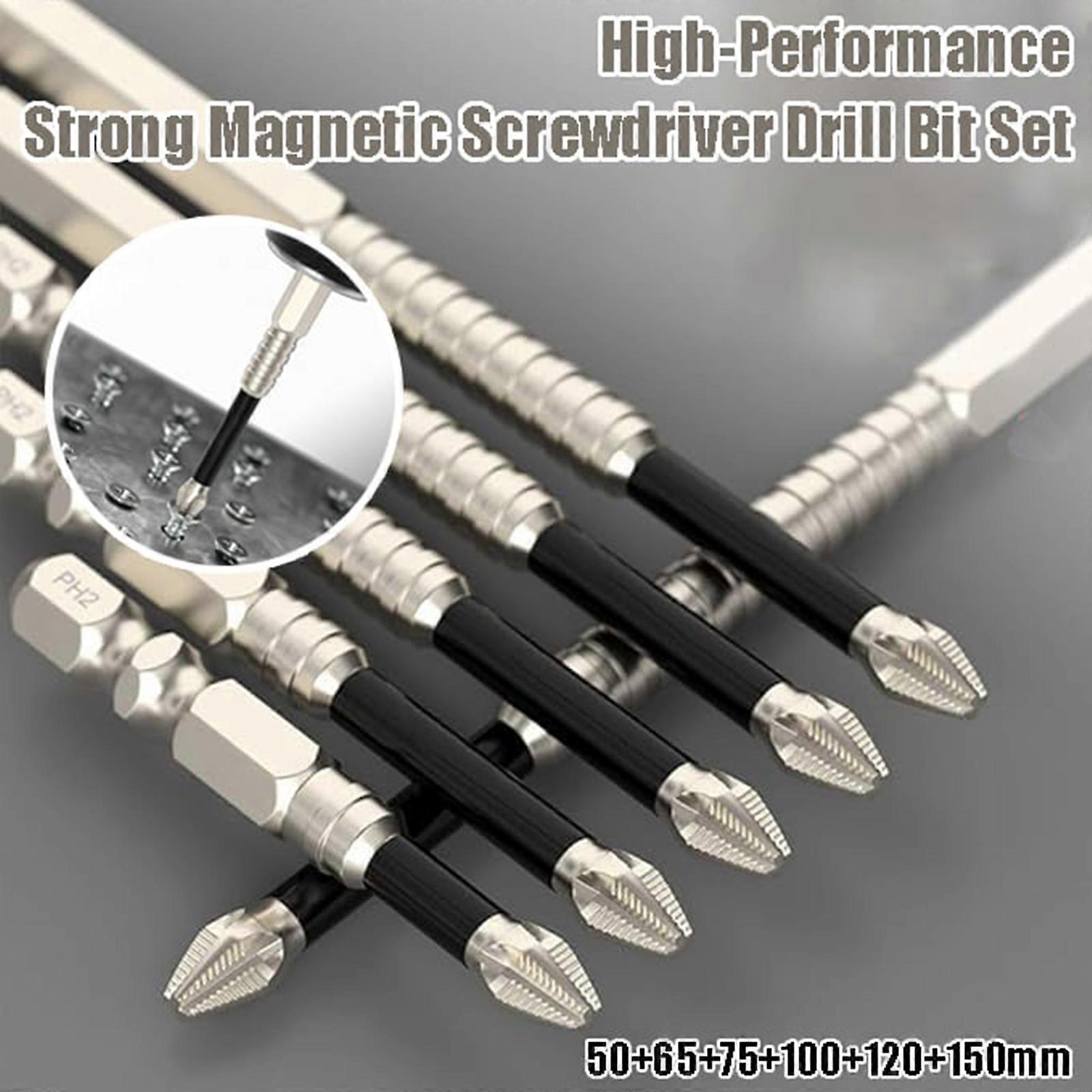 6X High-Magnetic Screwdriver Drill Bit Set