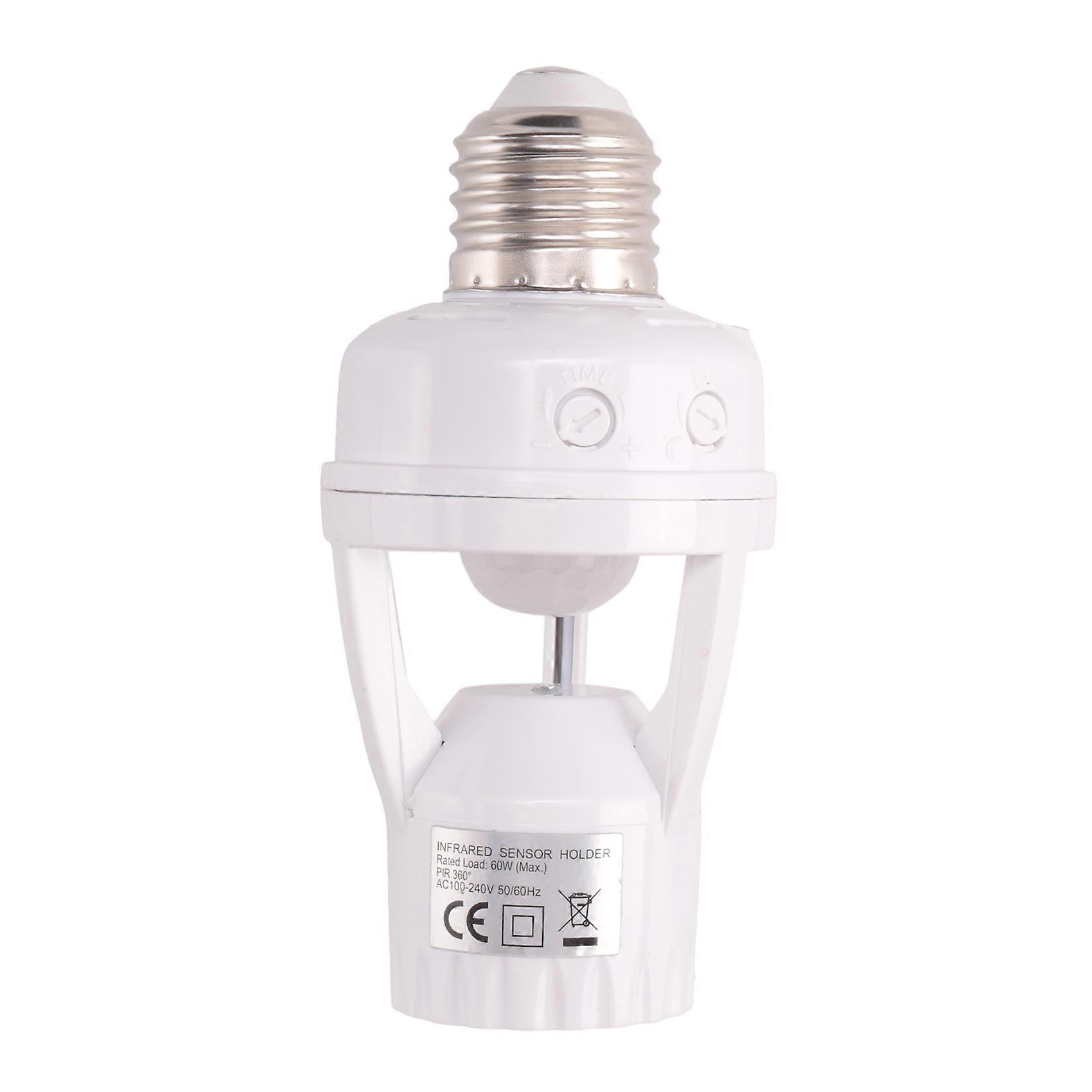 E27 LED 220V Screw Light Bulb Holder LED PIR Infrared Motion Sensor Lamp with Switch Socket Identify E27 Motion Sensor