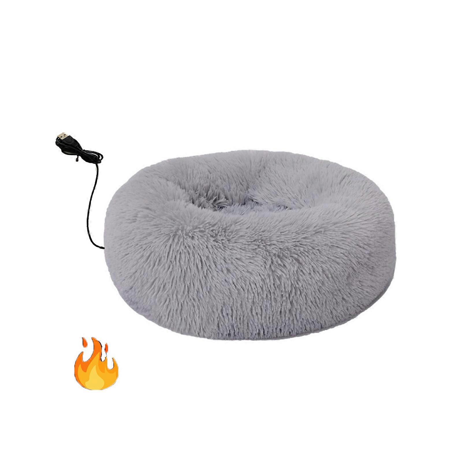 Efficient USB Power Heated Pet Bed with Detachable Cushion Soft Plush Mat for Dog Cats Indoor Comfortable Sleep Multicolor