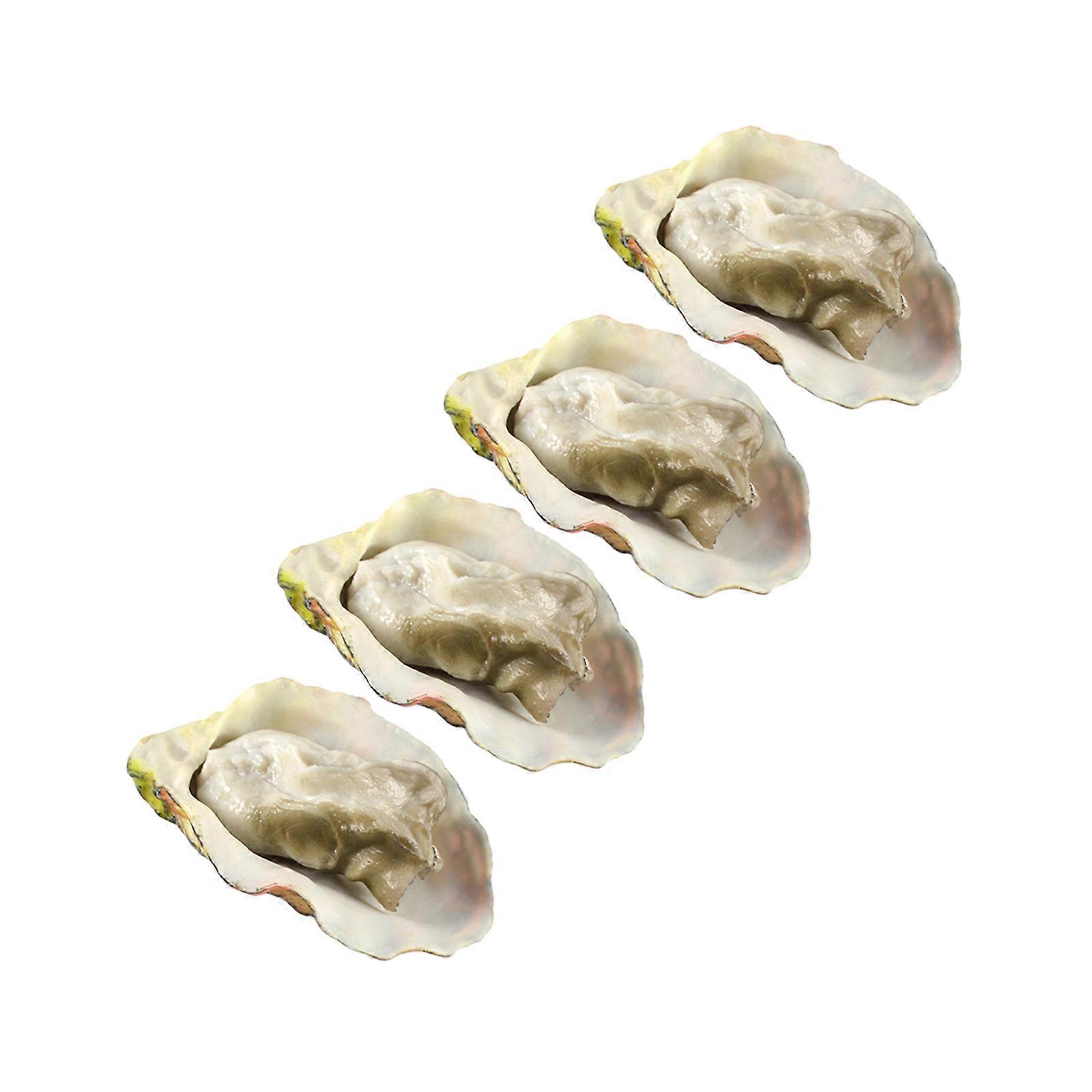 PVC Artificial Shellfish Oyster Model for Decoration 4Pcs Set