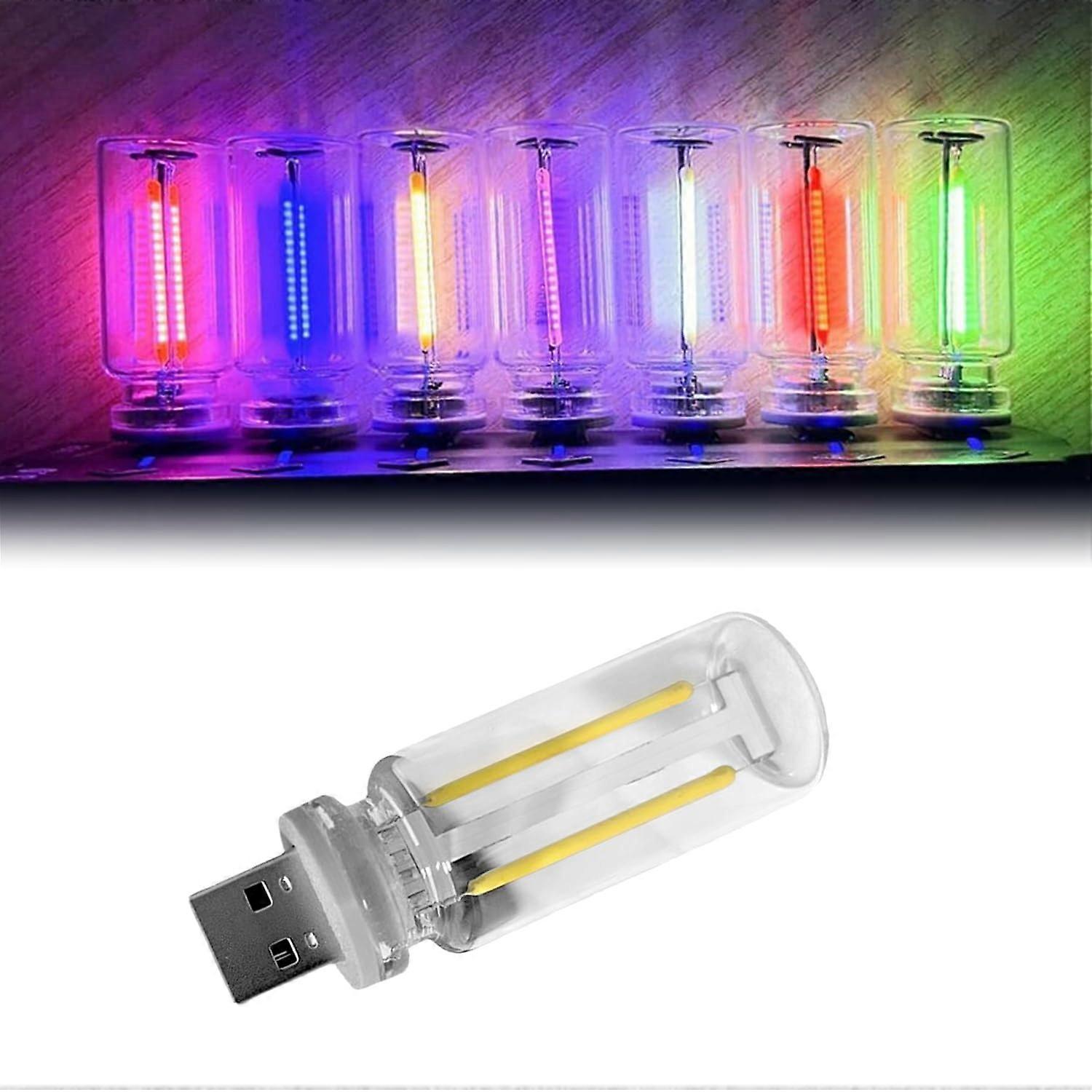 USB Car Interior Light with Touch Control, Adjustable Brightness LED Night Lamp, Blue Compact 1pc