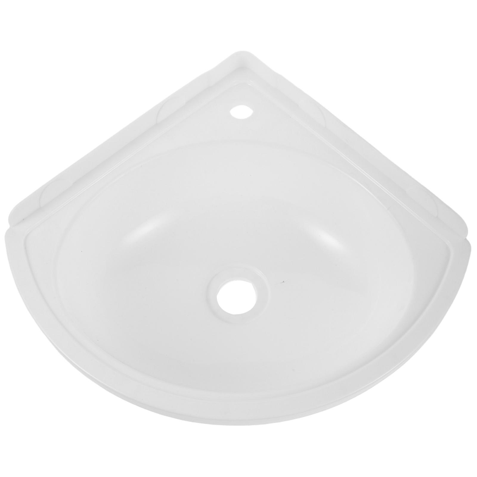 Triangular Wall Mounted Basin for Home White Plastic Corner Sink