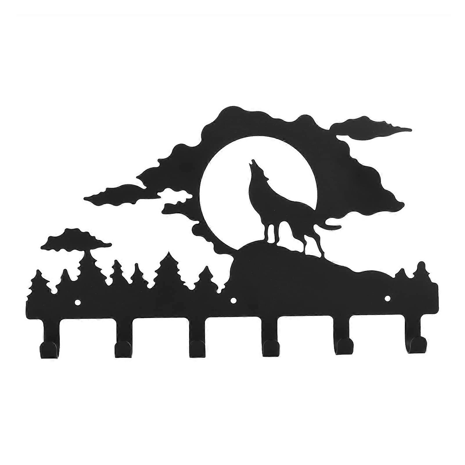 Wall Mounted Coat Rack with Durable Iron Hooks, Decorative Design for Bedroom and Entryway Storage