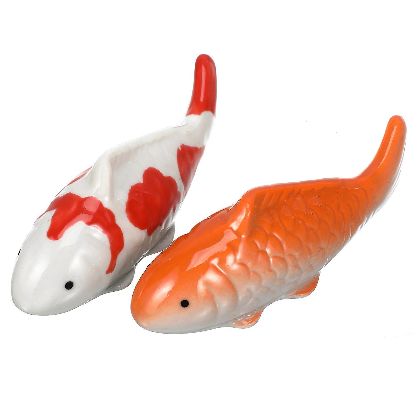 Orange Ceramic Floating Fish Aquarium Decoration for 10Pcs Fish Tank