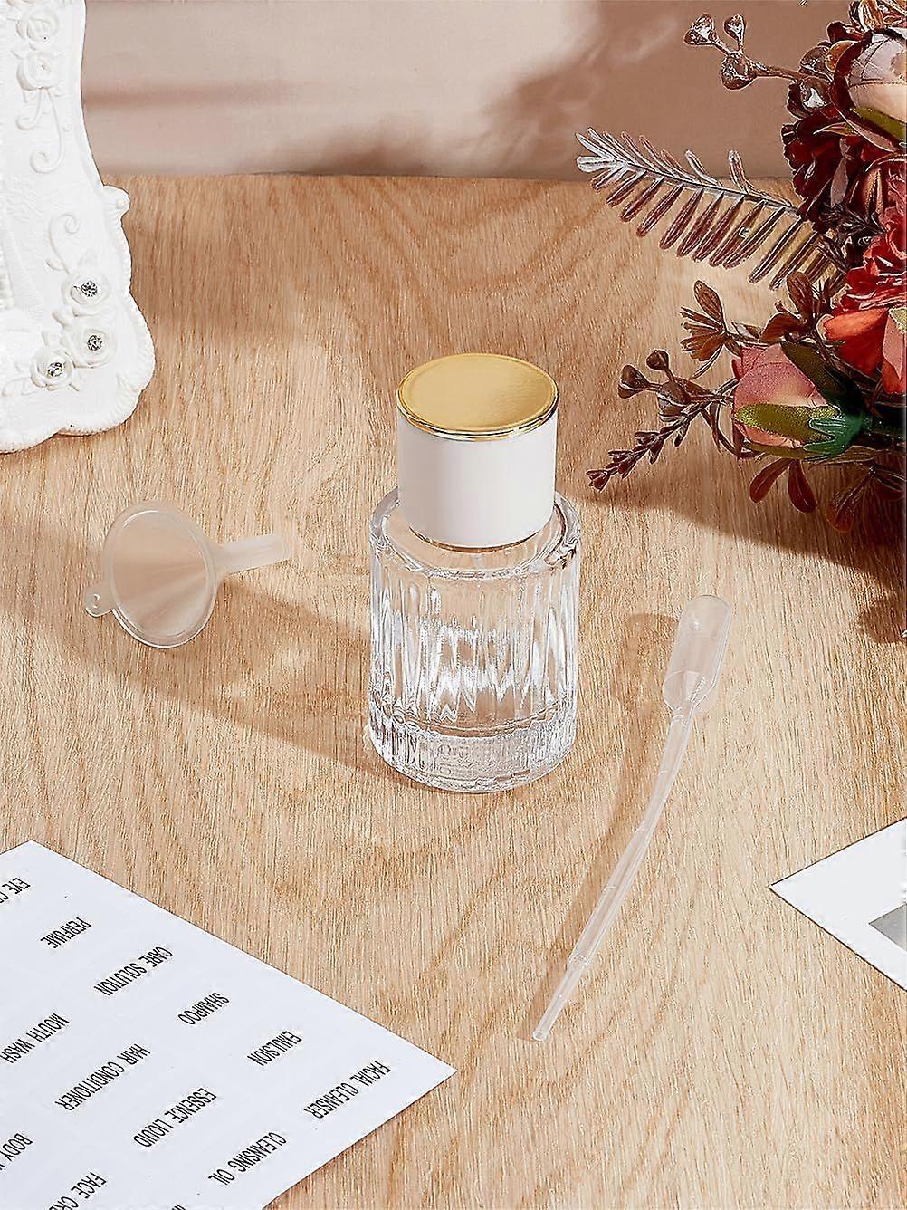 1 Set Empty Perfume Spray Bottles Glass Spray Bottles with PP Plastic Caps for Portable Mini Perfume Travel Purse Essential Oil Cleaning Solution 4.1x