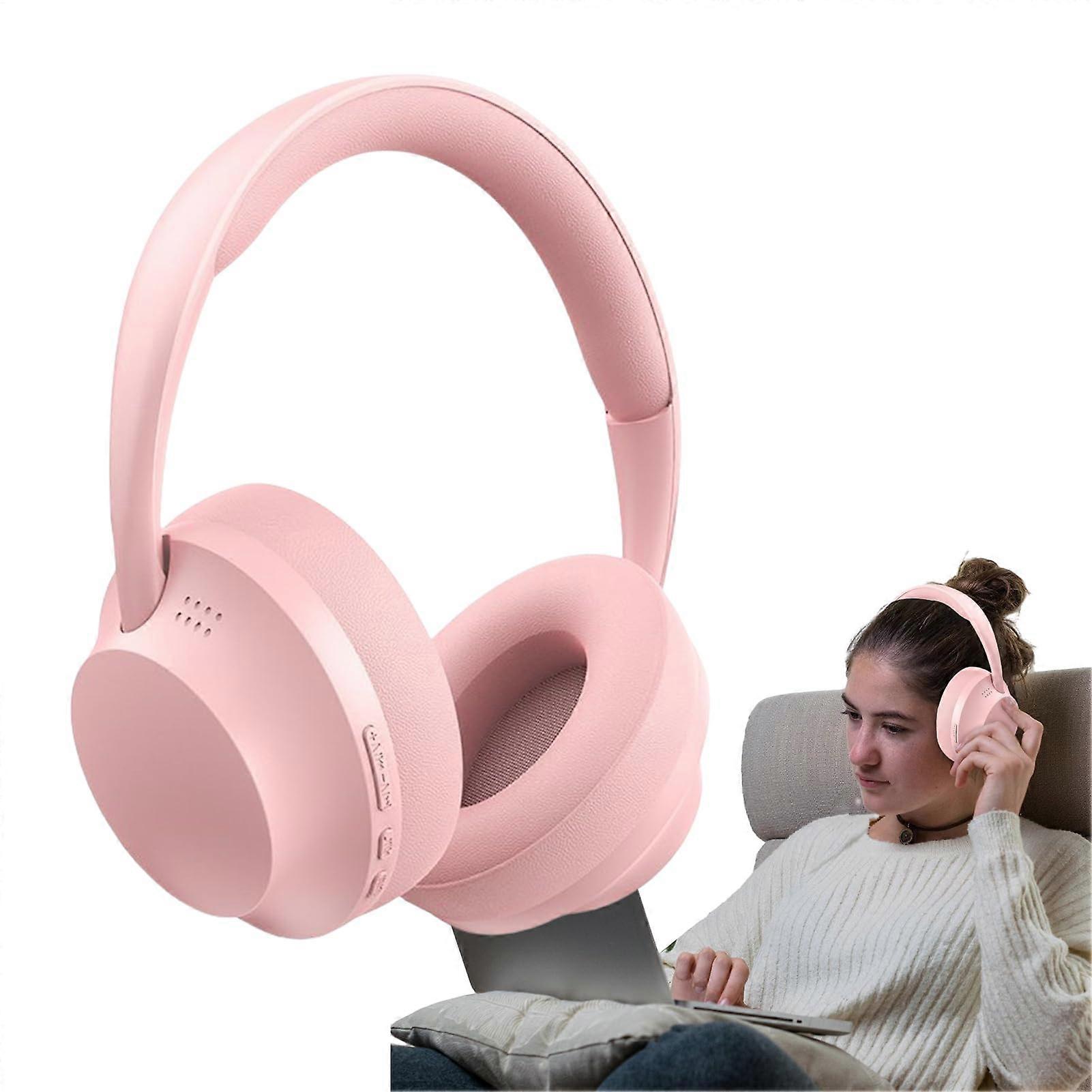 Wireless Headphones OverEar Gaming Headset Pink PC PS4 PS5 Compatible Studio Quality Sound
