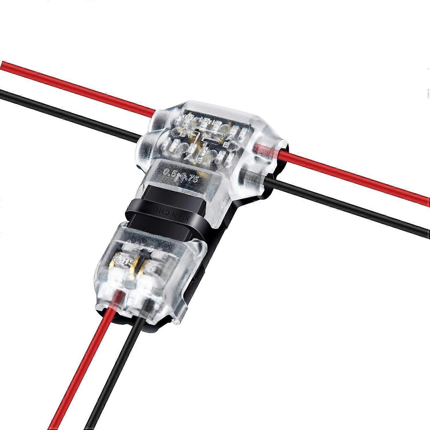 10pcs 2 Pin Wire Connectors Low Voltage Compact T Tap 3 Way Electrical Connectors 2024AWG