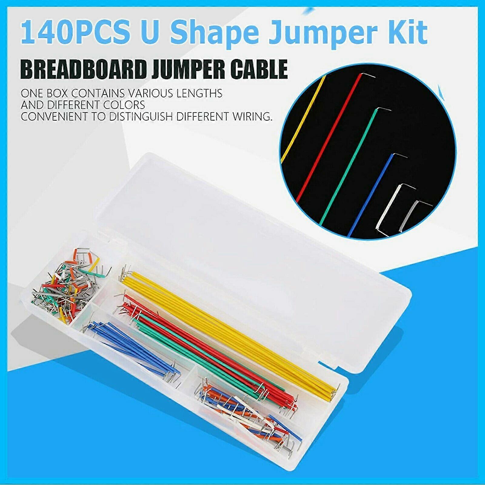 140Pcs U Shape Solderless Breadboard Jumper Cable Wire Kit For Arduino Shield