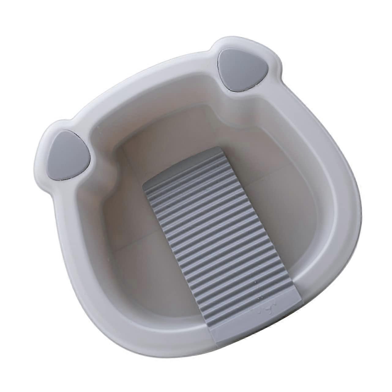 Collapsible Wash Basin with Washboard MultiPurpose Portable Laundry Sink for Camping and Travel