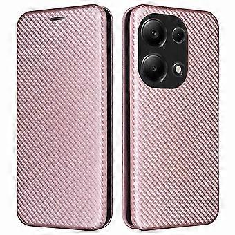 Para Xiaomi Redmi Note 13 Pro 4G/Poco M6 Pro 4G Funda para teléfono de cuero PU con textura de fibra de carbono