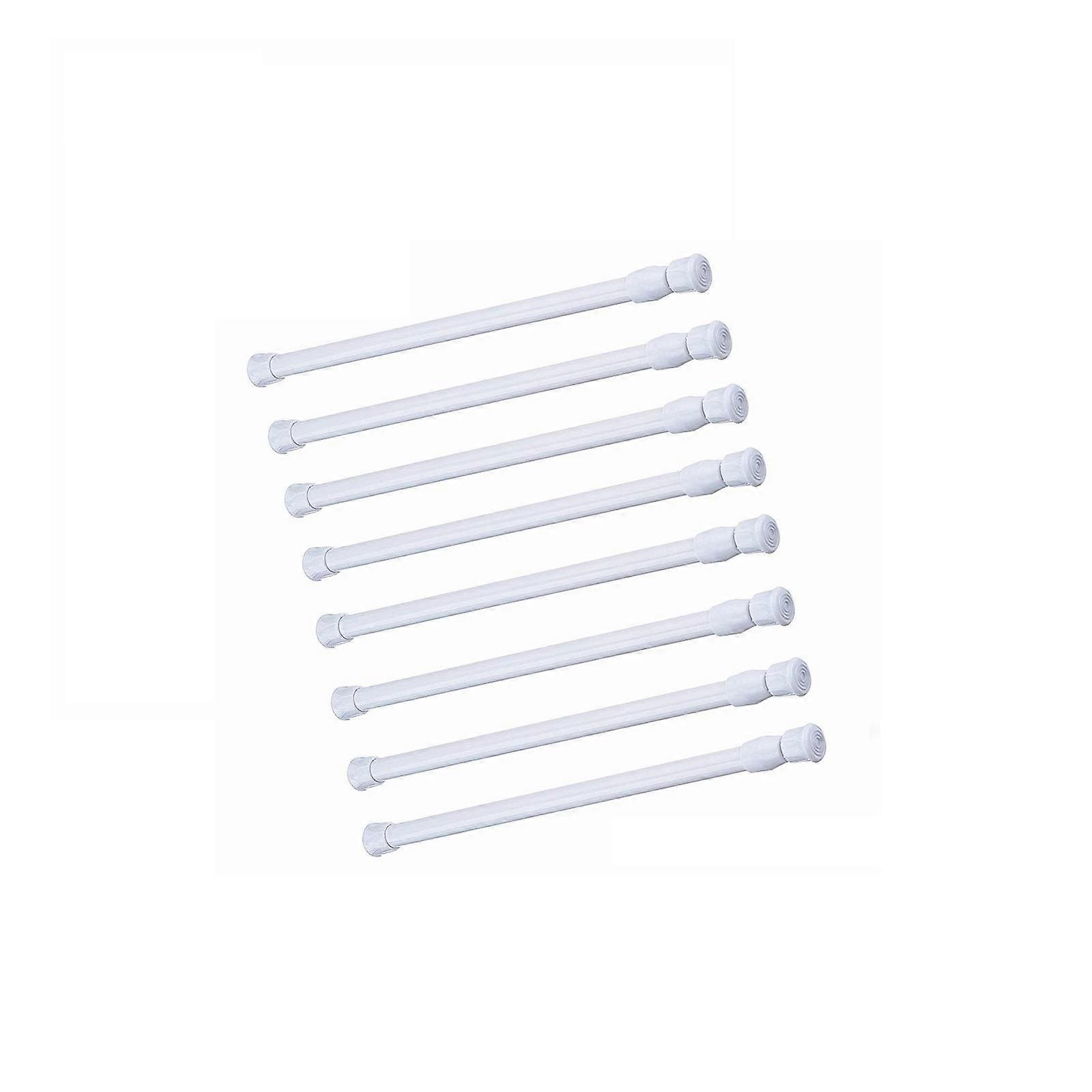 8 Pack Adjustable Tension Curtain Rods 15.728 Inch with NonSlip Ends for MultiPurpose Use White