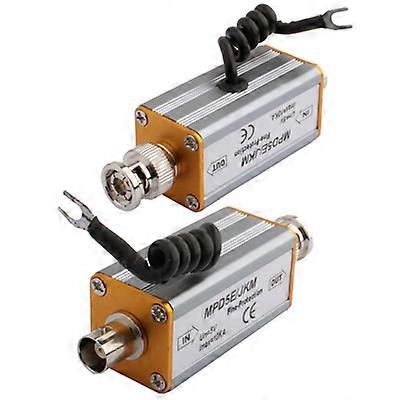 【New】 BNC F Input Connector Coaxial Video Signal Arrester Surge Protector(Silver)