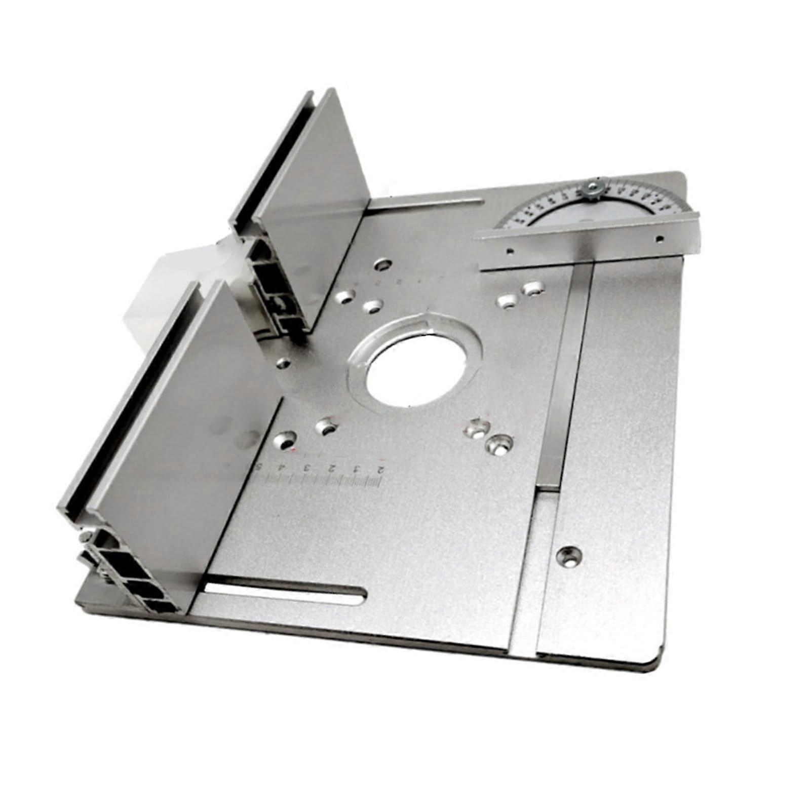 Aluminum Alloy Router Table Insert Plate with Adjustable Sliding Fence for Precision Woodworking