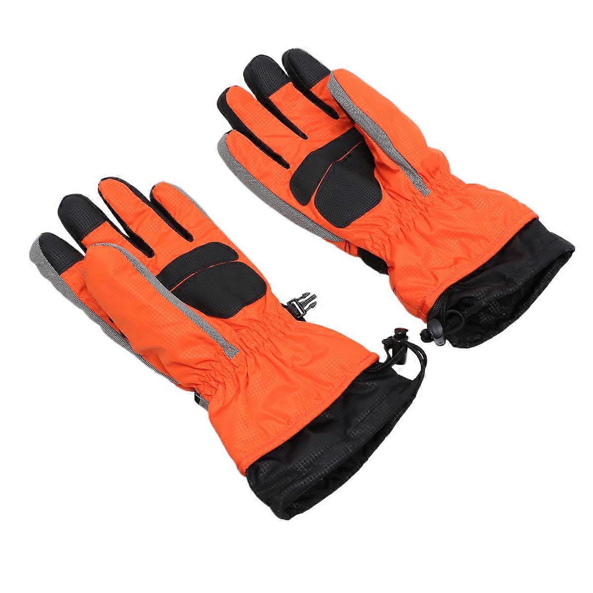 Windproof Gloves for Hiking Waterproof Finger Gloves Orange