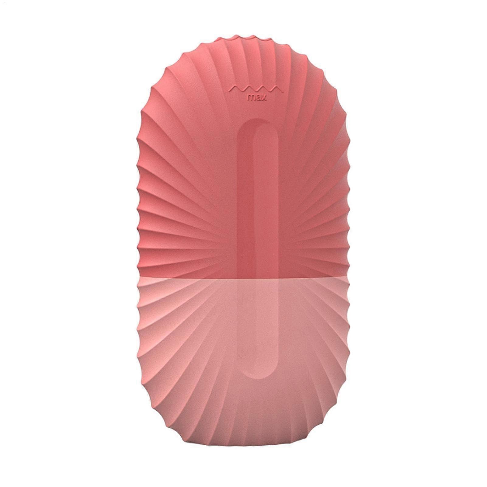 Facial Ice Roller for Puffiness Relief, Reusable Silicone Cooling Massager with Pink Shell Pattern