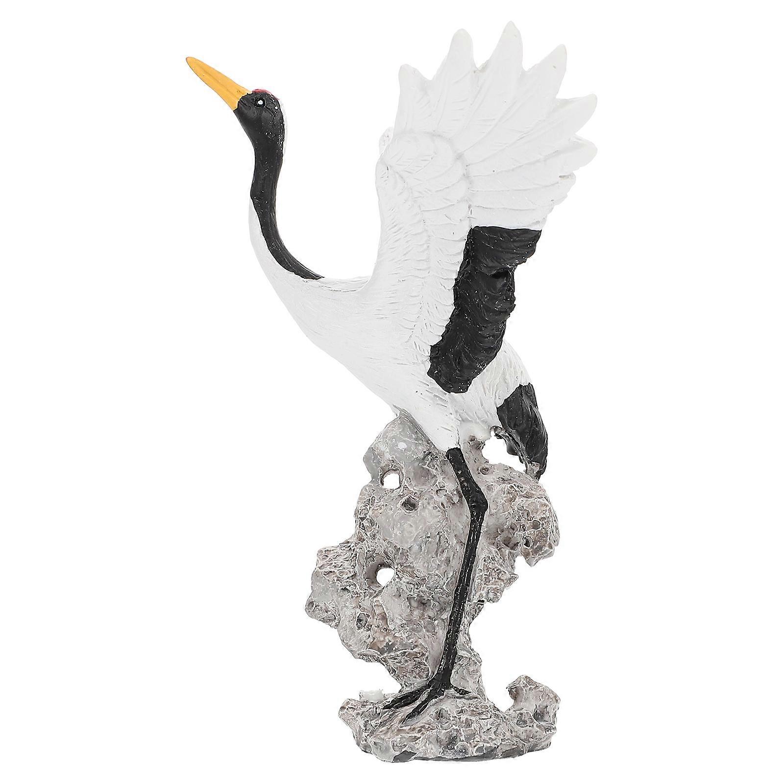 White Ceramic Crane Ornament for Decoration 1Pcs Simulation Small Crane