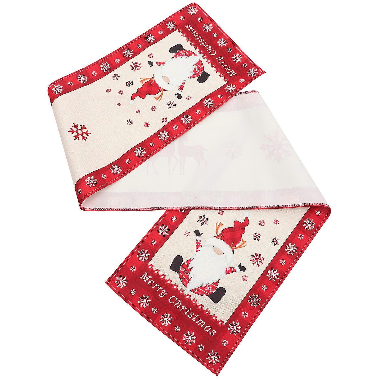 Christmas Table Runner for Holiday Party 2Pcs Multi Color Tablecloth Decor