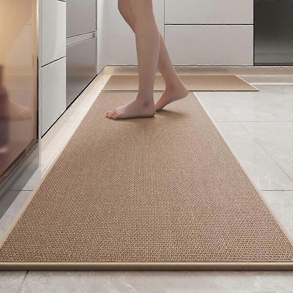 2Pcs Set Non Slip Kitchen Runner Rug Absorbent Floor Mat