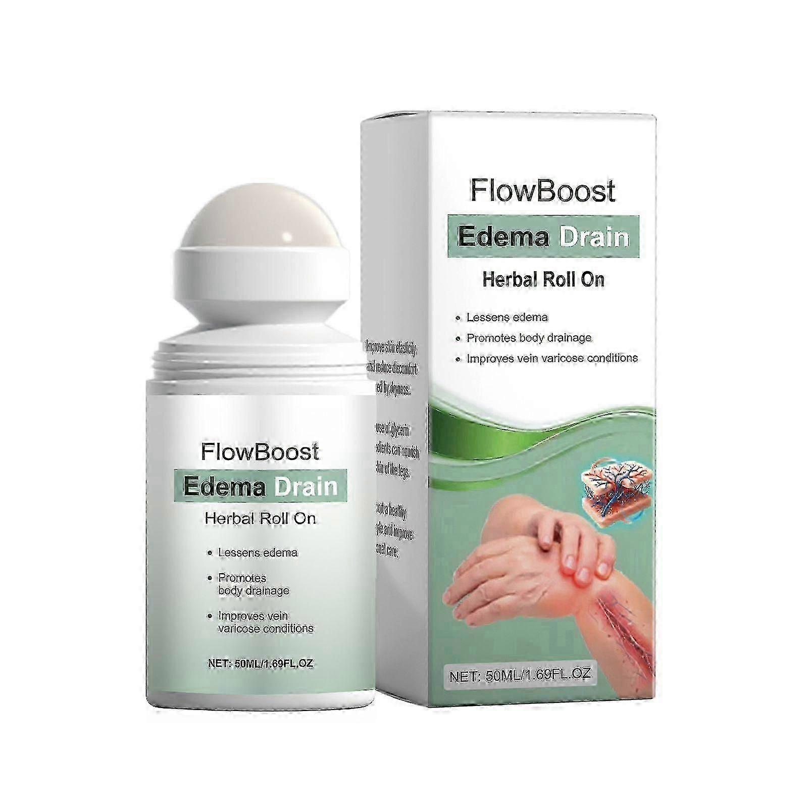 FlowBoost Edema Drain Herbal Roll On-Reduce Swelling,Improve Varicose Veins