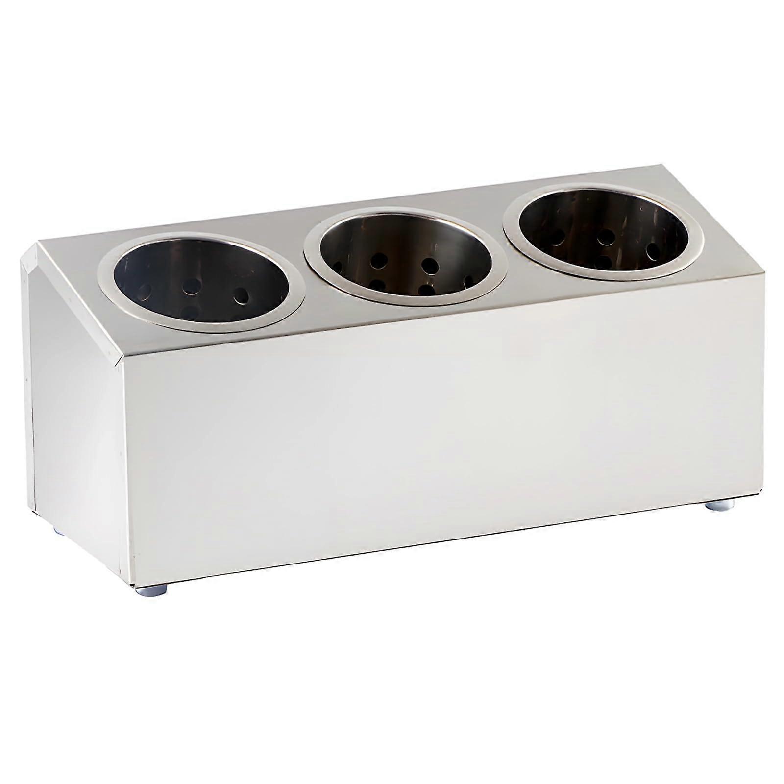Stainless Steel Utensil Holder with 3 Sections, Rust Resistant Kitchen Organizer and Removable Caddy