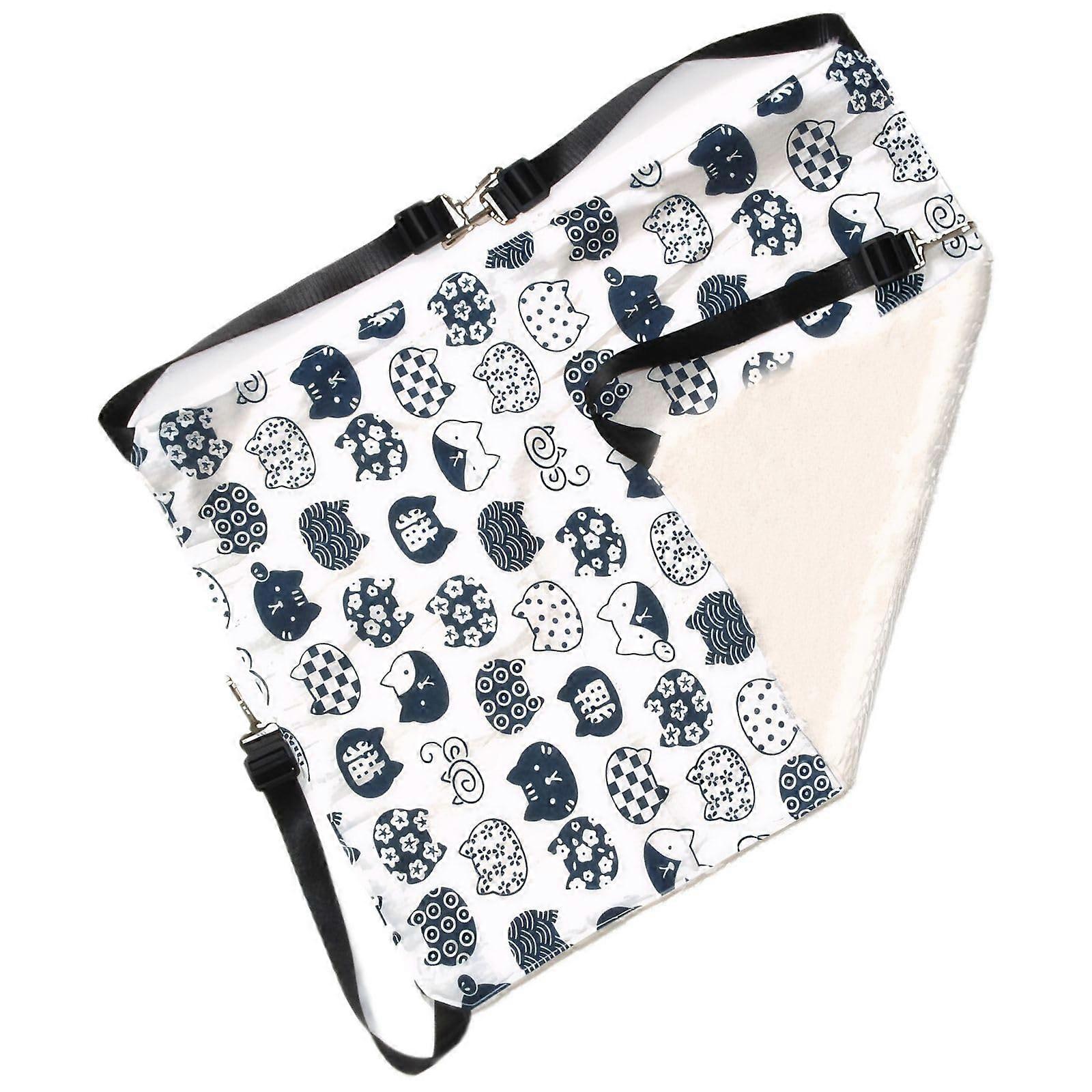 Cat Hammock with Soft Fleece Lining, Breathable Cotton Hanging Cat Bed with Adjustable Straps