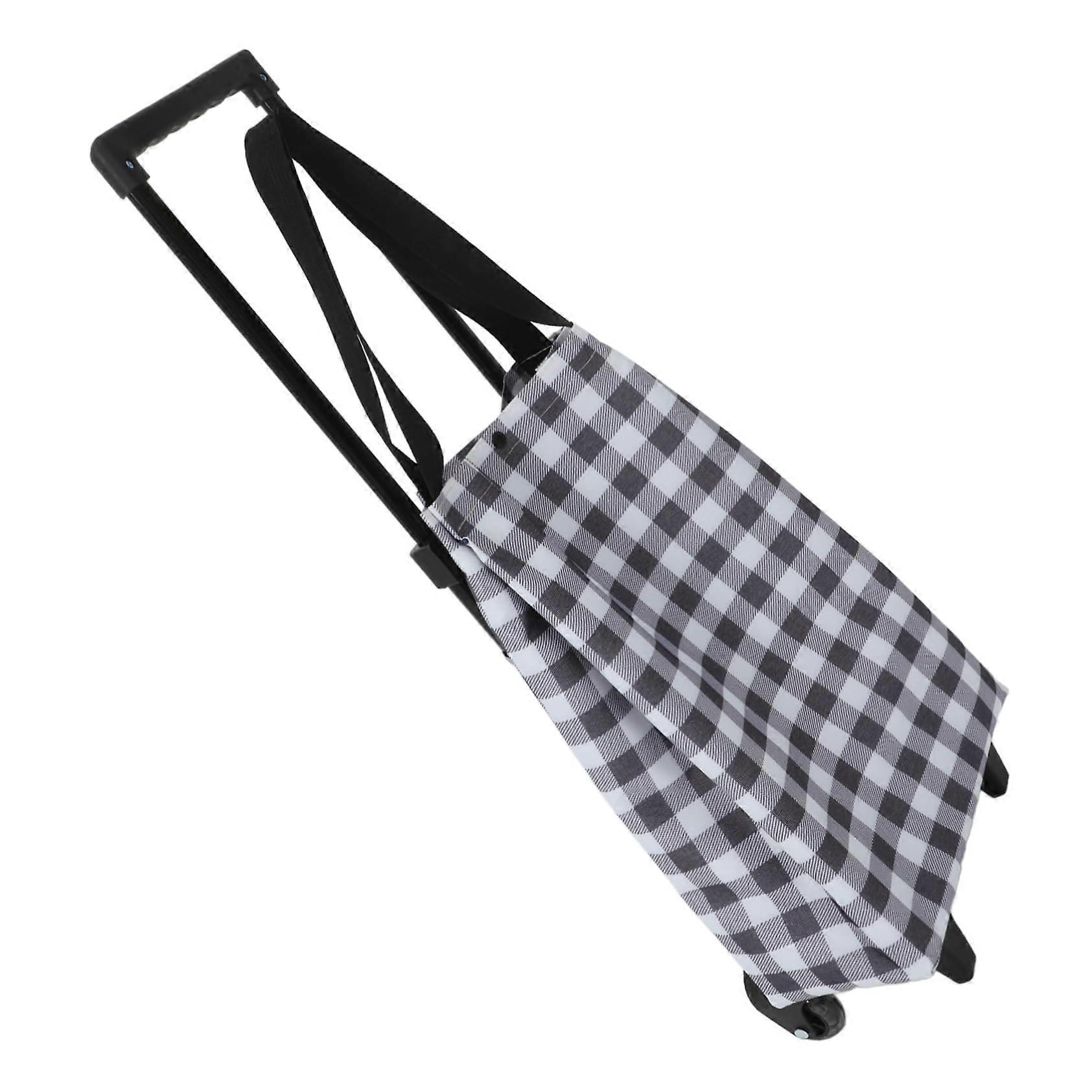 Foldable Grocery Cart with Wheels Heavy Load Capacity and Extendable Handle for Supermarket Use