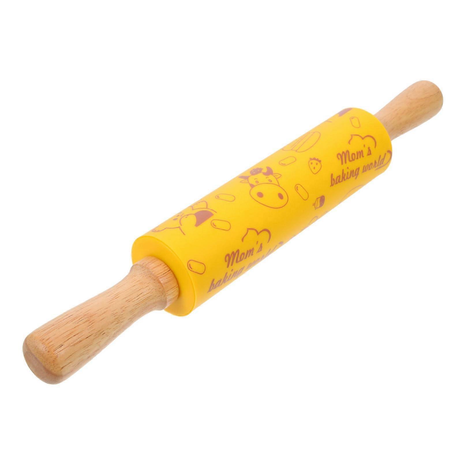 Rolling Pin Wooden Dough Roller with Smooth Surface Ergonomic Grip for Pastry Pizza Bread Baking