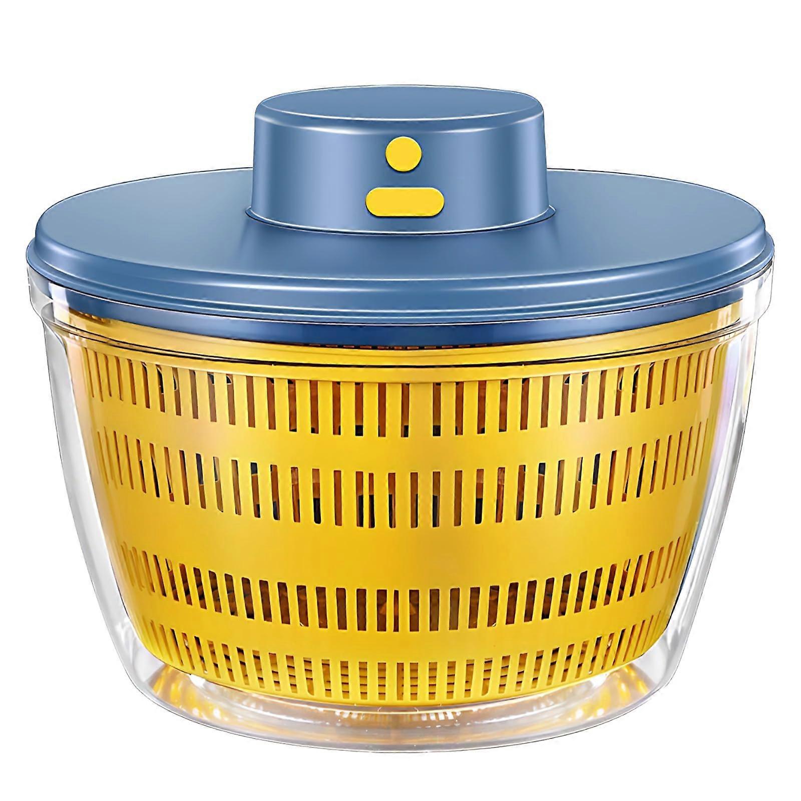 Electric Vegetable Dehydrator with USB Quick Charge, Transparent Rotating Salad Spinner for Kitchen