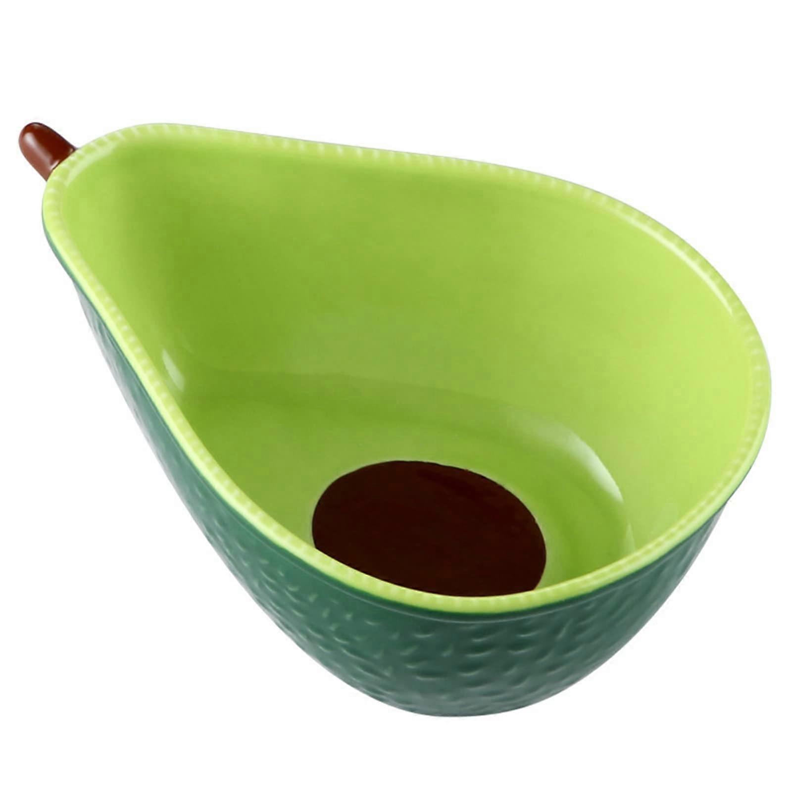Large Green Ceramic Salad Bowl 22cm, Stackable Fruit Serving Bowl for Kitchen, Modern Style