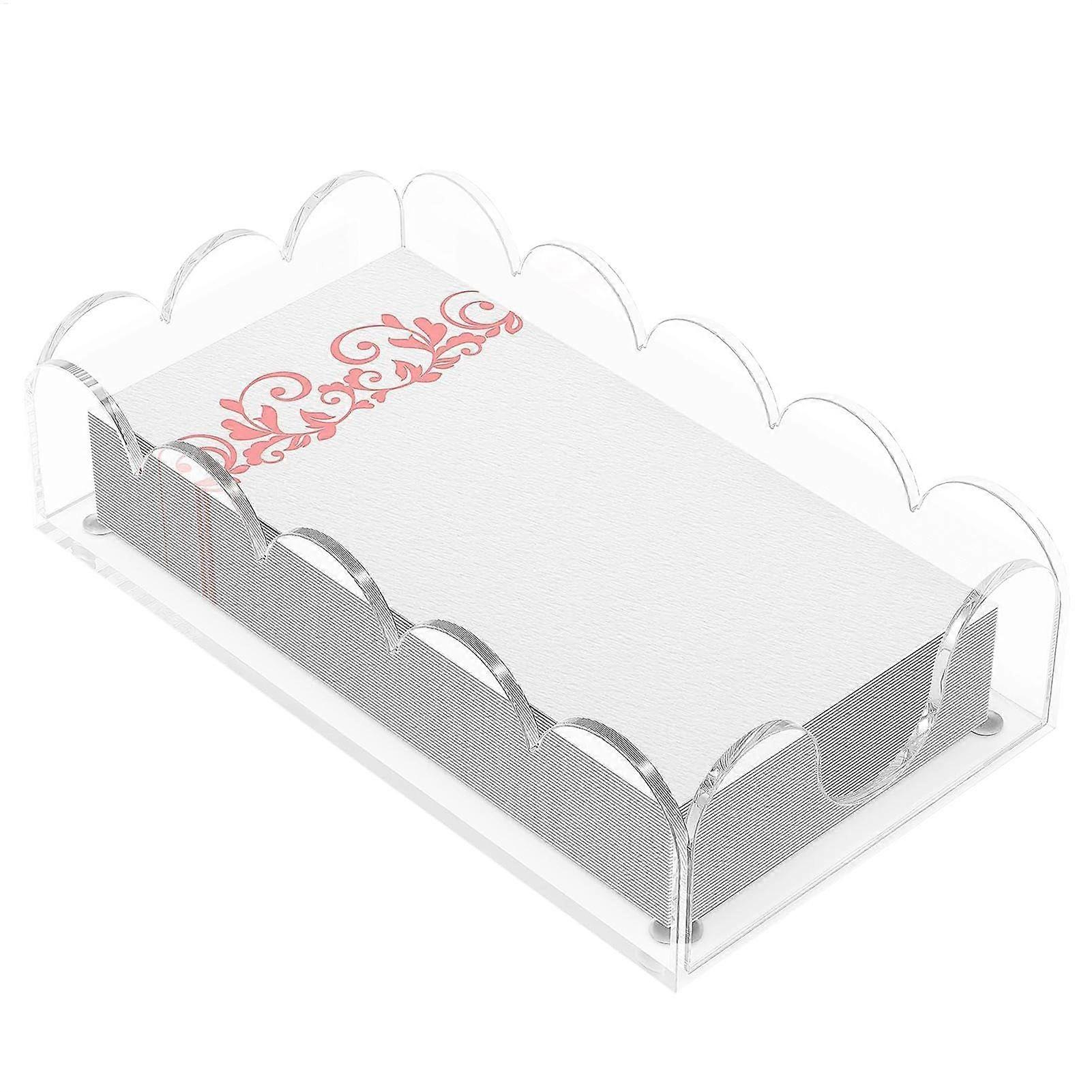 Clear Acrylic Napkin Holder with NonSlip Base for Kitchen, Dining Table, Bathroom, Restaurant