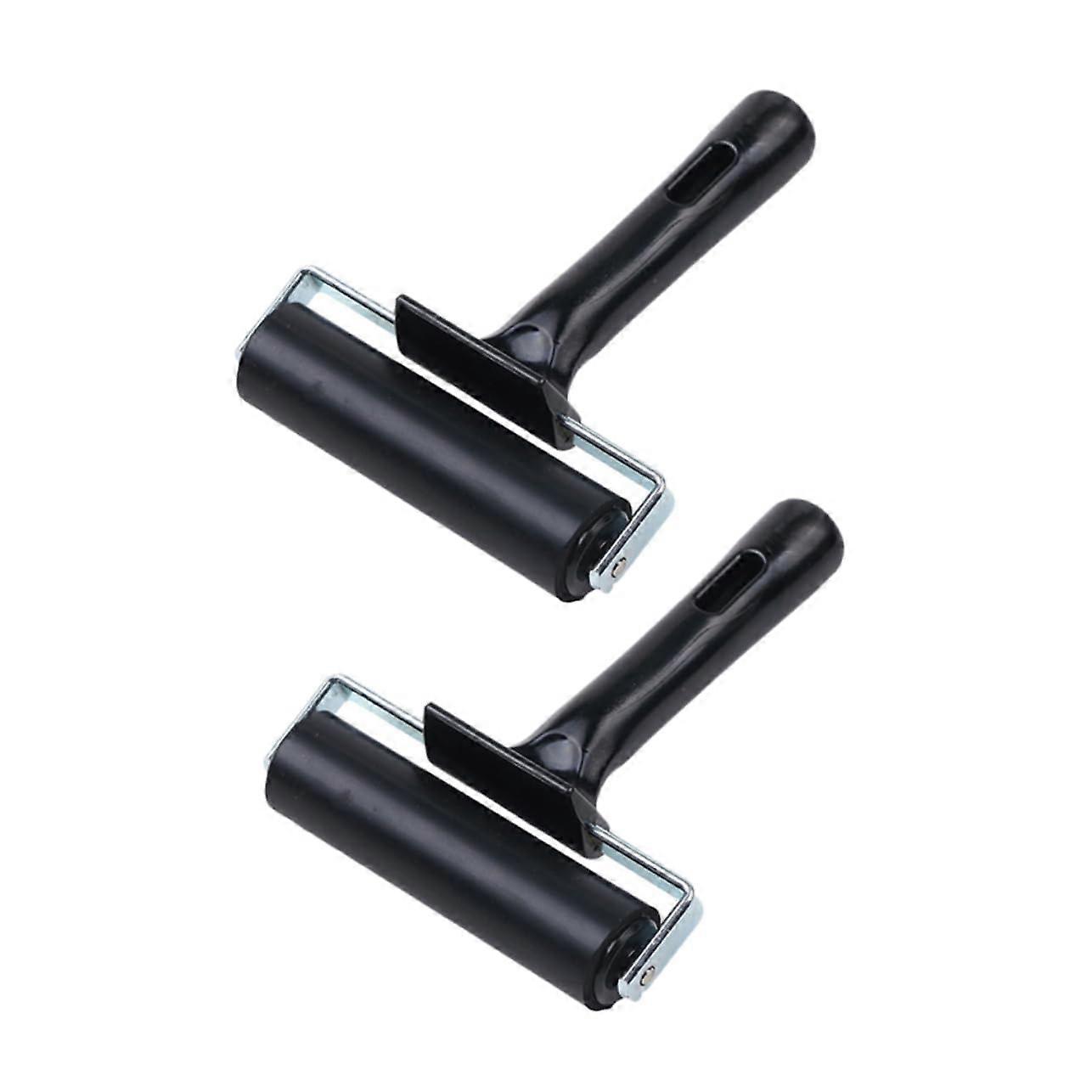 2pcs Printmaking Brayers Set, Smooth Ink Coverage Vinyl Roller with Ergonomic Grip for Lino Printing and Crafting