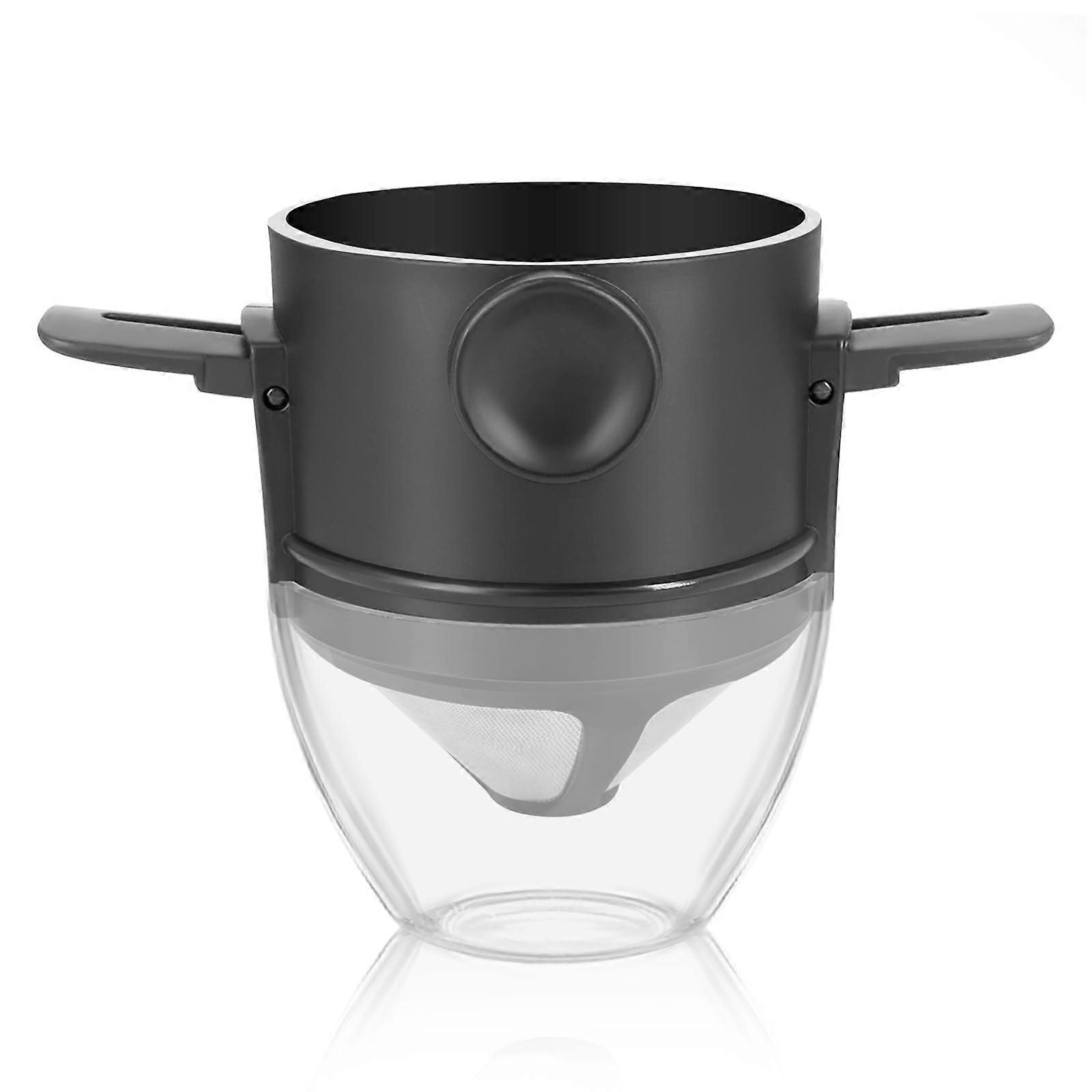 Stainless Steel Coffee Dripper Double Layer Foldable Filter for Home Office Travel Brewing