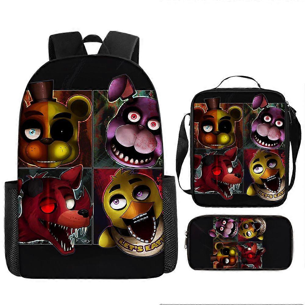 Five Nights Backpack, School Bag, Children's School Bag, Backpack, Men's Backpack, Laptop Backpack, Three-piece Backpack
