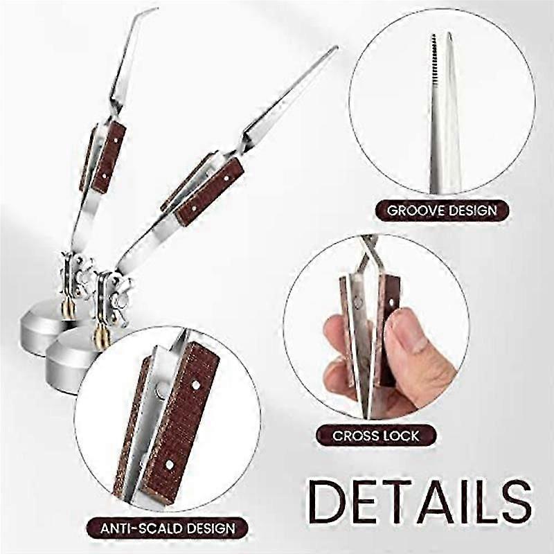 5-piece welding tweezers set with base, 360 rotation, suitable for jewelry making, welding and repair