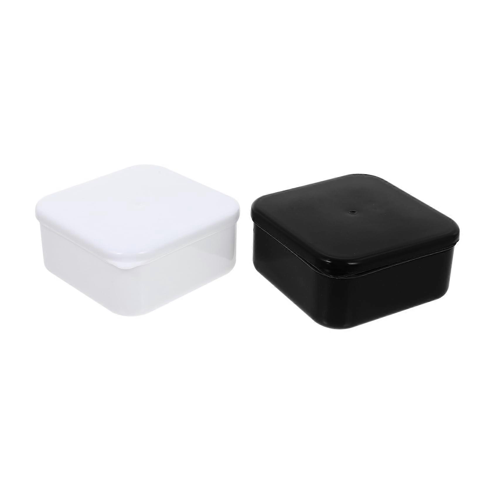 2 Pack Plastic Chess Piece Storage Box with Secure Lid Closure for Organized Go Stones