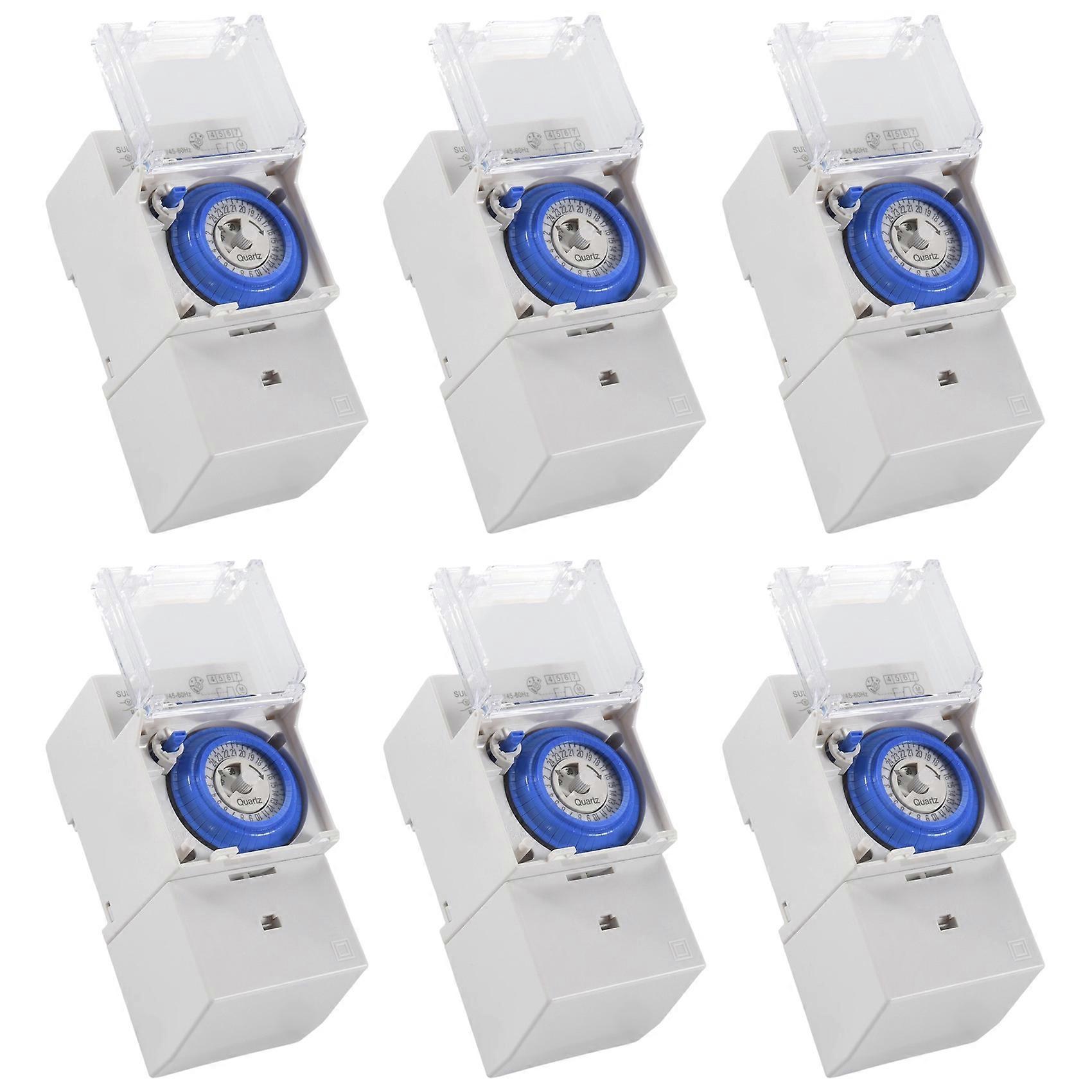 6X SUL181H Mechanical Timer 24 Hours Time Switch Relay Electrical Programmable Timer 24 Hour Din Rail Timer Switch