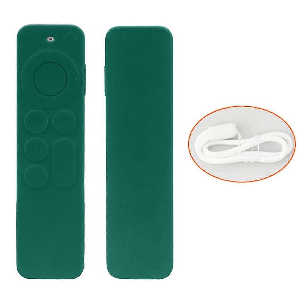 For Apple TV6 Remote Controller Drop-proof Case Silicone Protective Cover with Lanyard