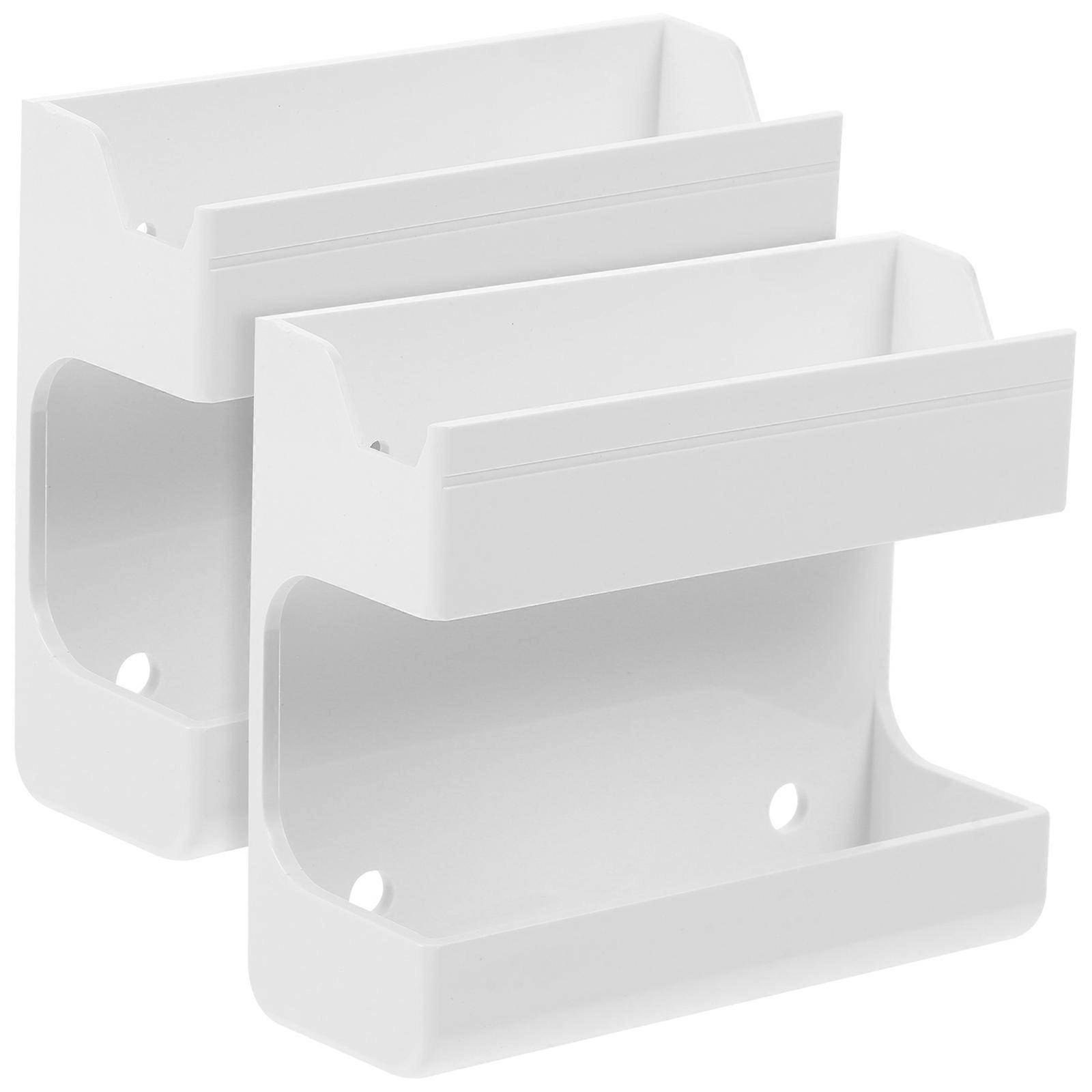 Wall Mounted Cell Phone Holder for Storage 6Pcs White Plastic Organizer