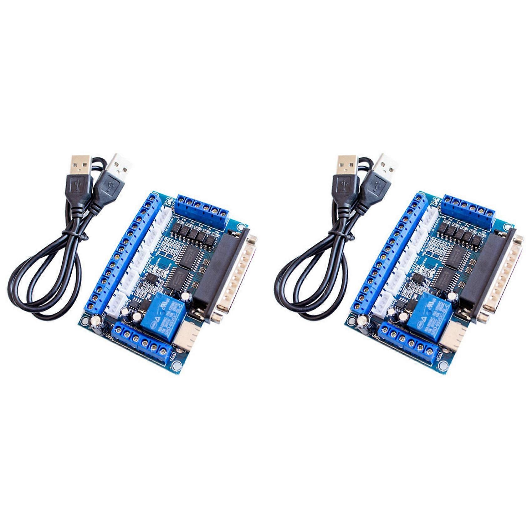 2X MACH3 Interface Board CNC 5 Axis with Optocoupler Adapter Stepper Motor Driver + USB Cable
