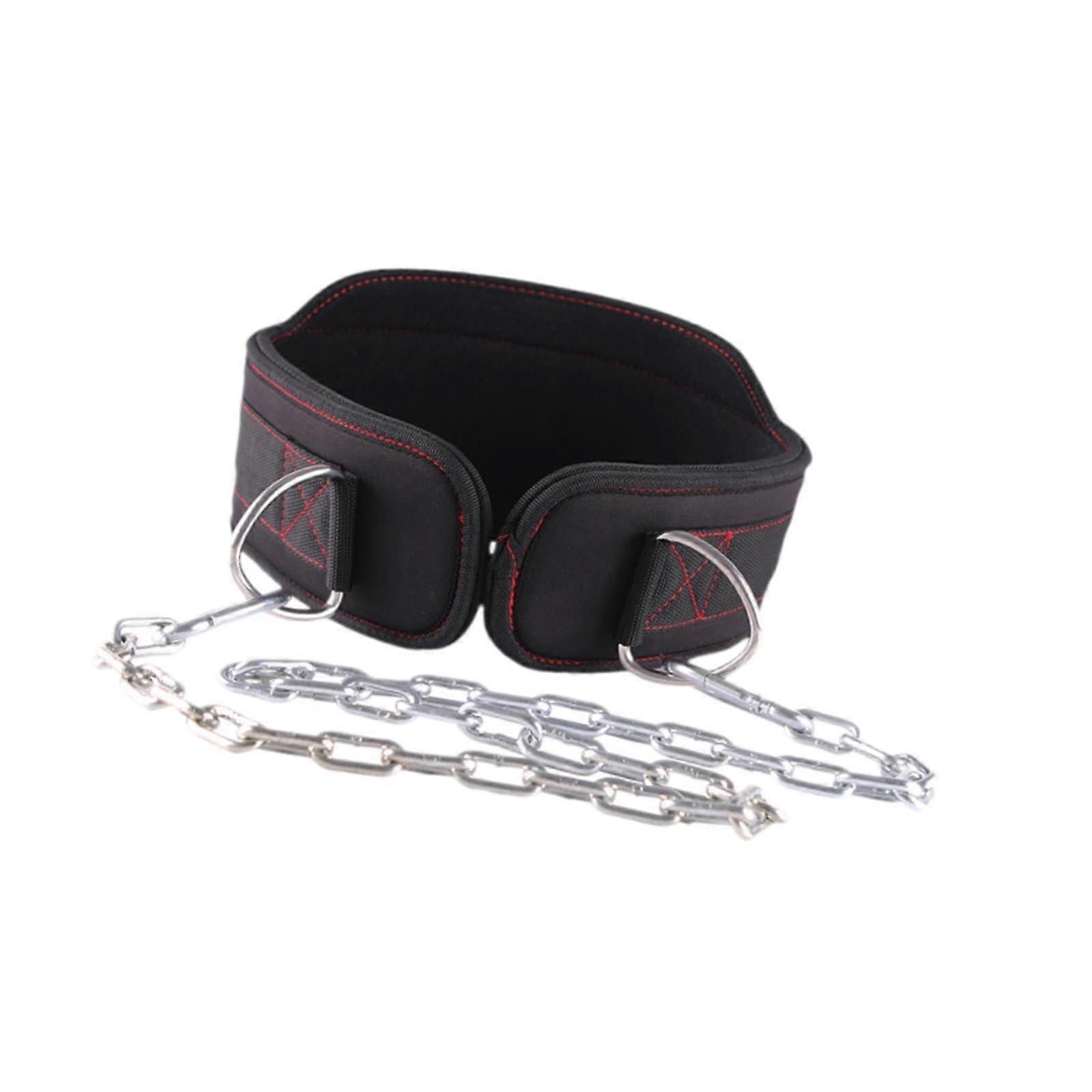 Weightlifting Dip Belt with Back Support and Durable Steel Chain for Squats and Pull Ups